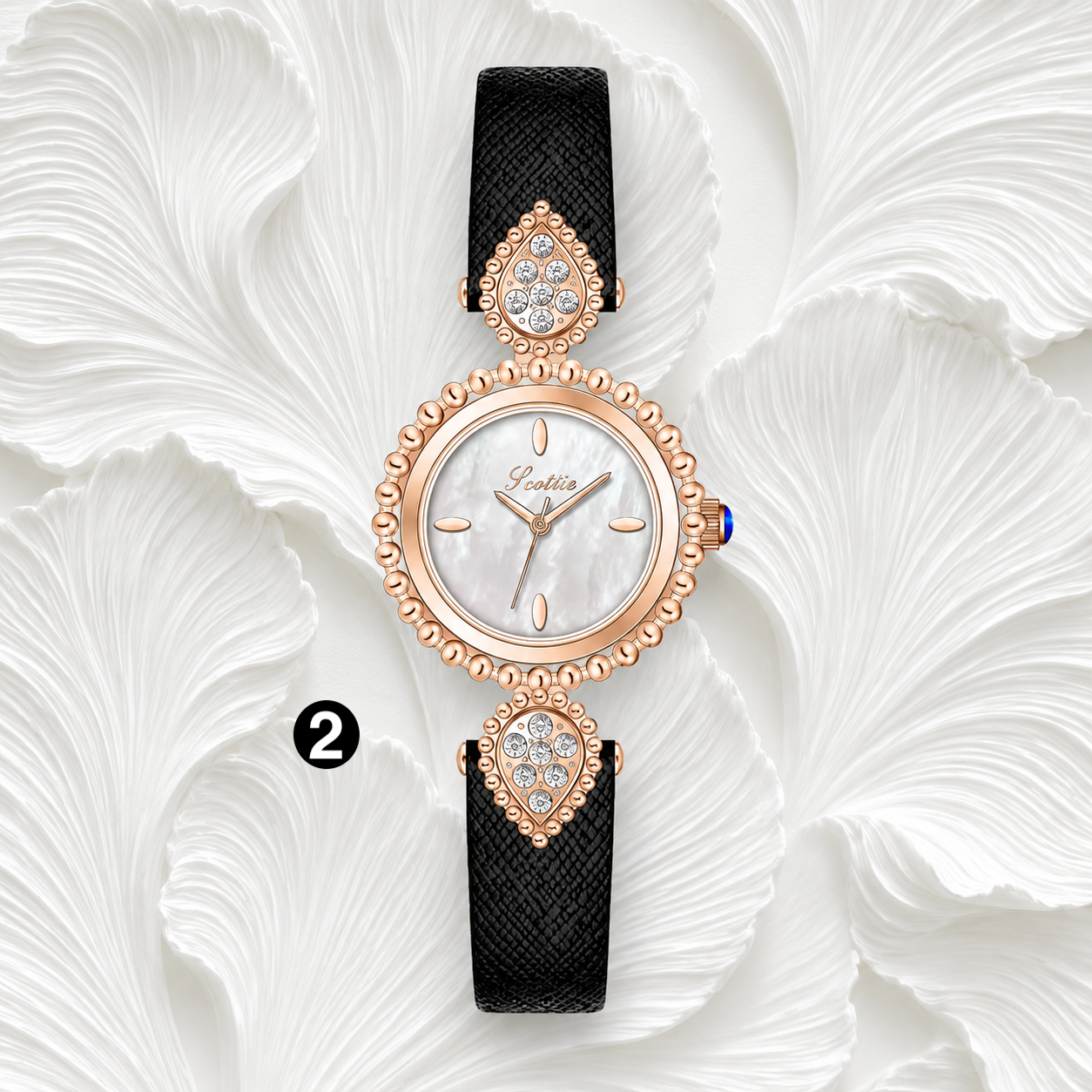 Elegant Vintage Women’s Watch – Luxury Waterproof Quartz with Crystal Details