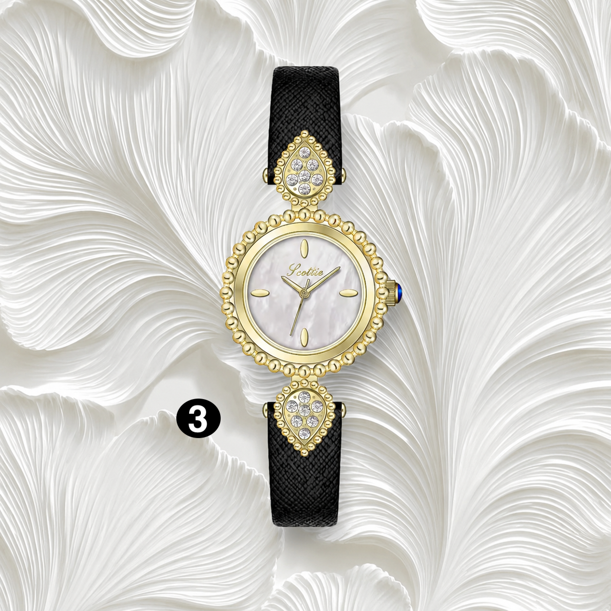 Elegant Vintage Women’s Watch – Luxury Waterproof Quartz with Crystal Details