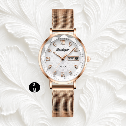 Elegant Rose Gold Women's Watch – Luxury Stainless Steel Quartz