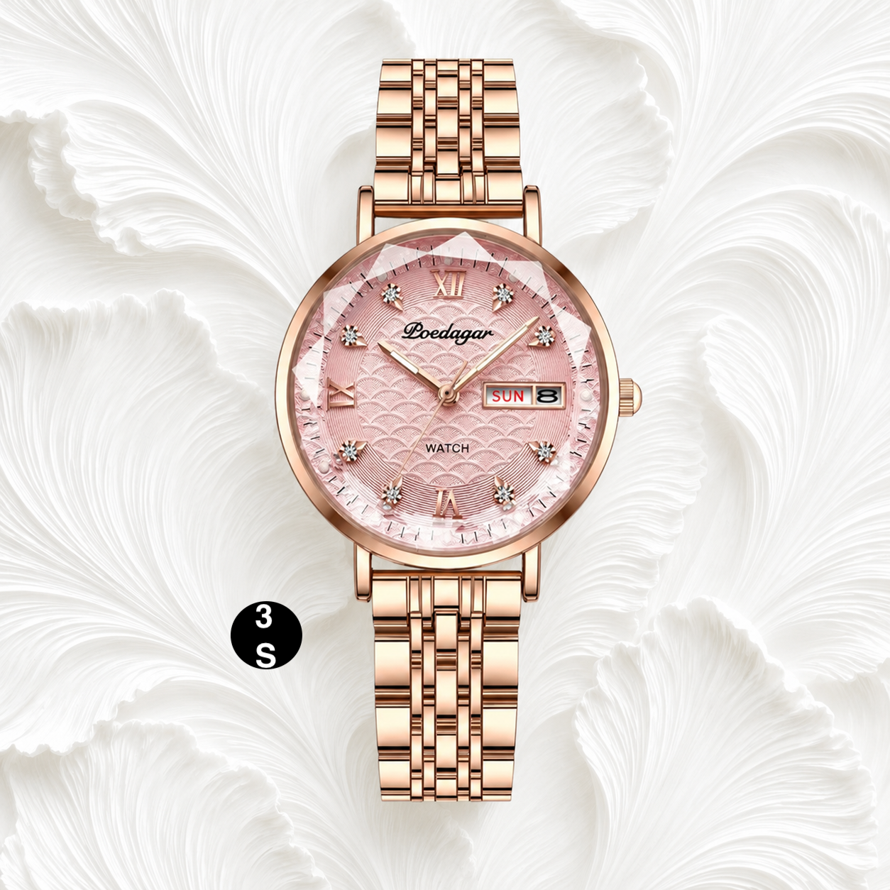 Elegant Rose Gold Women's Watch – Luxury Stainless Steel Quartz