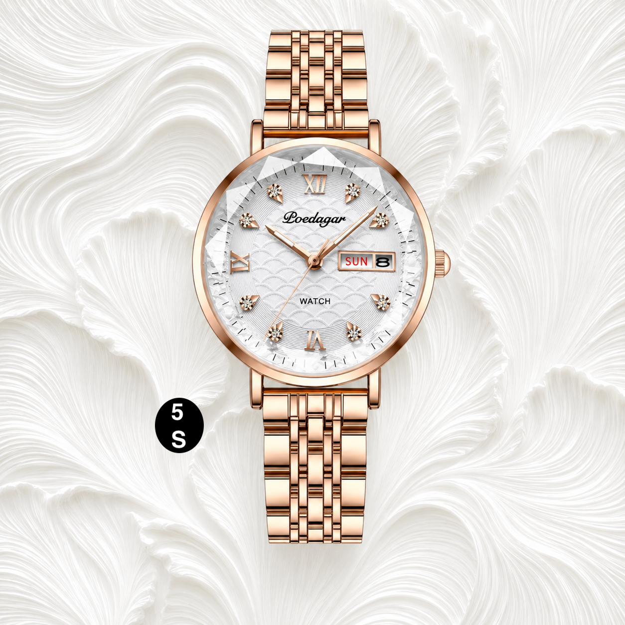 Elegant Rose Gold Women's Watch – Luxury Stainless Steel Quartz