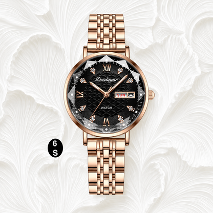 Elegant Rose Gold Women's Watch – Luxury Stainless Steel Quartz