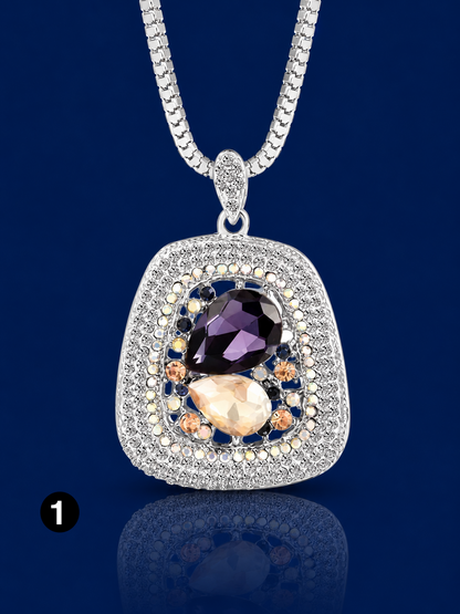 Long Crystal Pendant Necklace