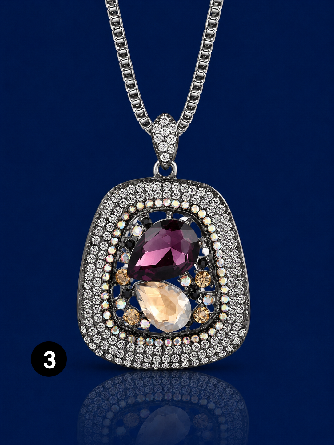 Long Crystal Pendant Necklace