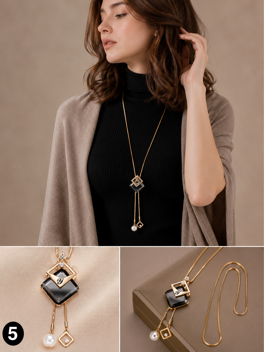Fashion Long Crystal Pendant Necklace for Women