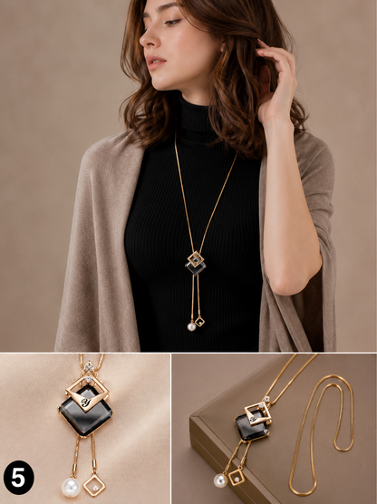 Fashion Long Crystal Pendant Necklace for Women