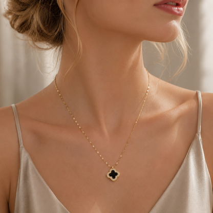 Four Leaf Clover Gold Pendant Necklace for Women