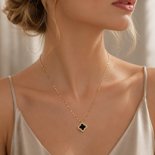 Four Leaf Clover Gold Pendant Necklace for Women