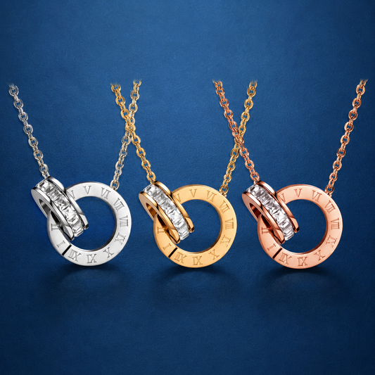18K Gold Plated Stainless Steel Interlocking Circles Infinity Style