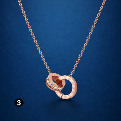 18K Gold Plated Stainless Steel Interlocking Circles Infinity Style