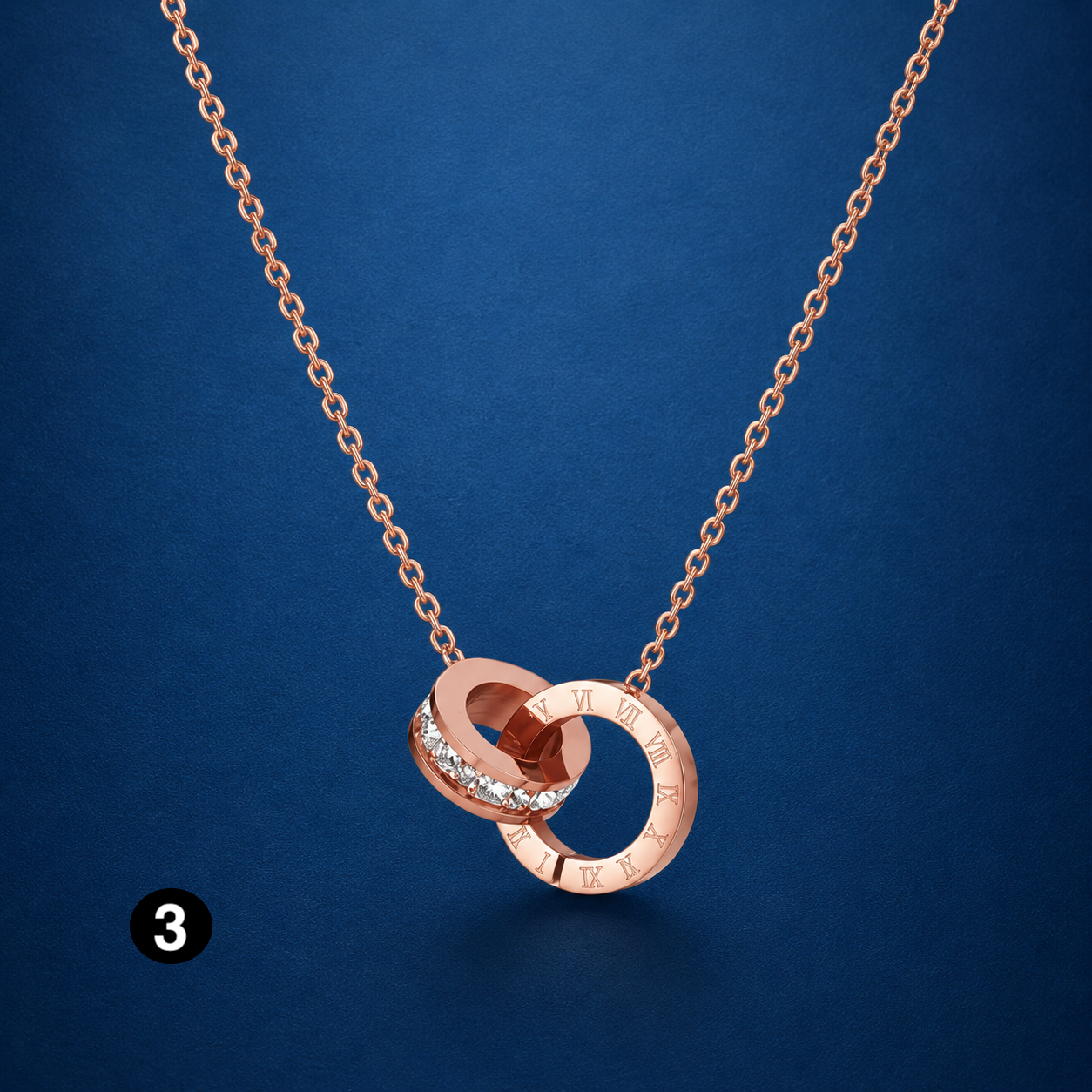 18K Gold Plated Stainless Steel Interlocking Circles Infinity Style