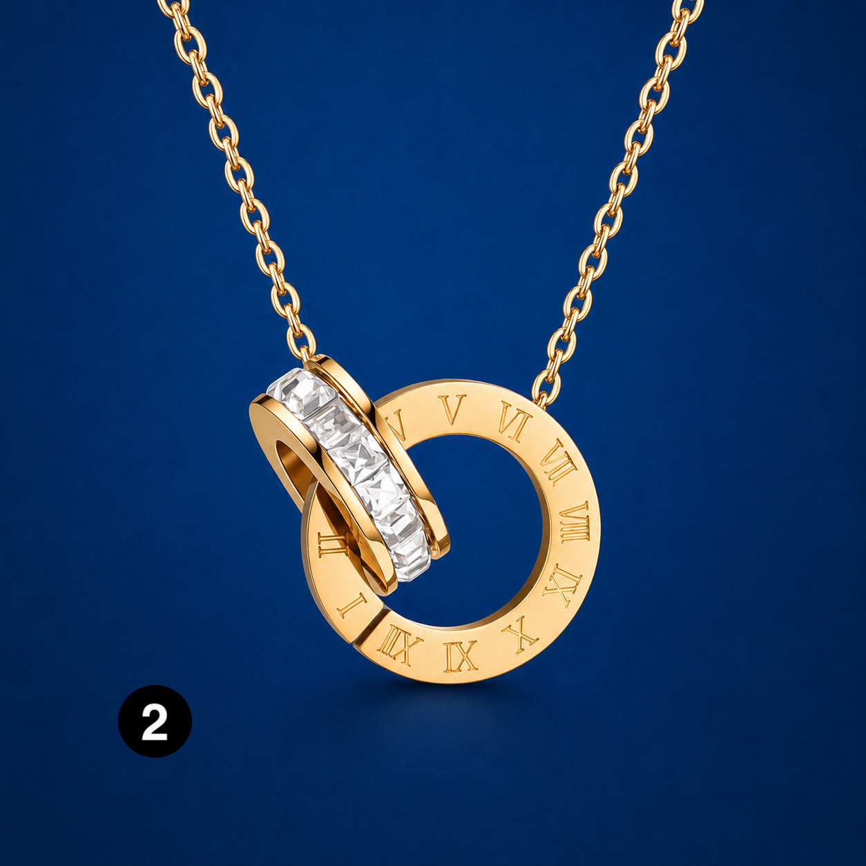 18K Gold Plated Stainless Steel Interlocking Circles Infinity Style