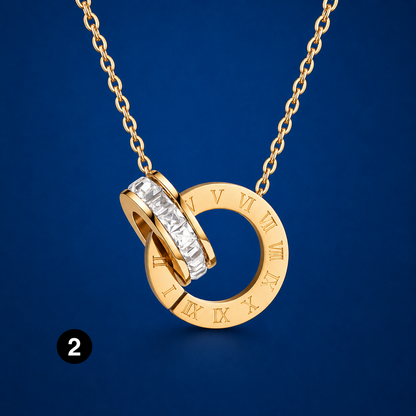 18K Gold Plated Stainless Steel Interlocking Circles Infinity Style