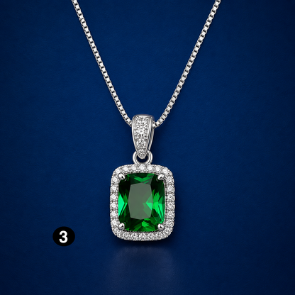 Elegant Cubic Zirconia Pendant Necklace - 925 sterling Silver Chain With Luxury Multi - Color Gemstones for Women