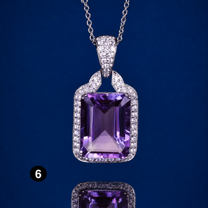 Elegant Cubic Zirconia Pendant Necklace - 925 sterling Silver Chain With Luxury Multi - Color Gemstones for Women