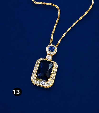 Elegant Cubic Zirconia Pendant Necklace - 925 sterling Silver Chain With Luxury Multi - Color Gemstones for Women