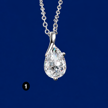 Elegant 925 Sterling Silver Necklace with a sparkling teardrop crystal