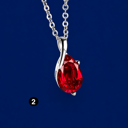 Elegant 925 Sterling Silver Necklace with a sparkling teardrop crystal
