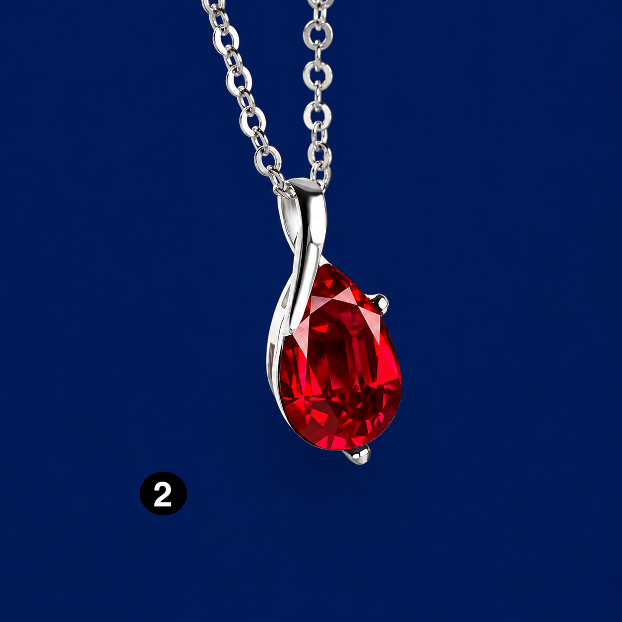 Elegant 925 Sterling Silver Necklace with a sparkling teardrop crystal