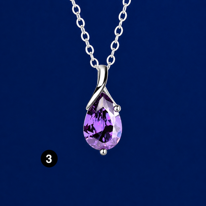 Elegant 925 Sterling Silver Necklace with a sparkling teardrop crystal