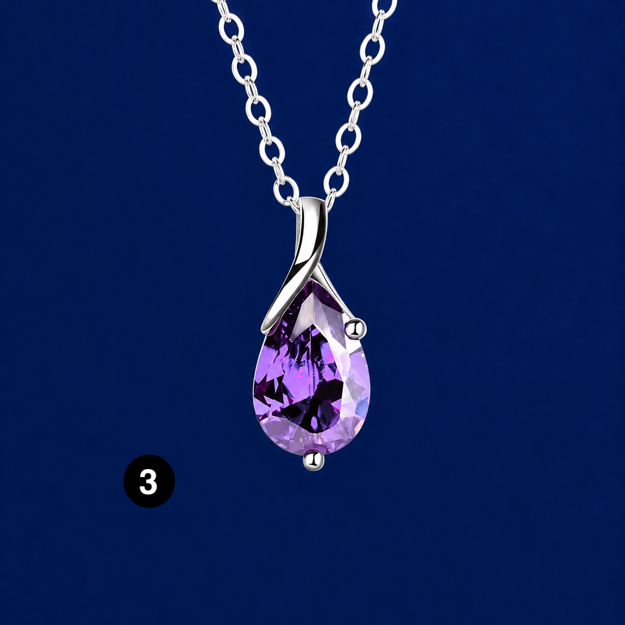 Elegant 925 Sterling Silver Necklace with a sparkling teardrop crystal