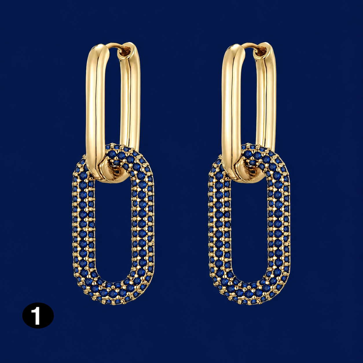 Elegant Gold Oval Zircon Earrings – Timeless Sparkle with a Modern Twist
