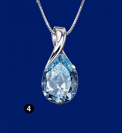 Elegant 925 Sterling Silver Necklace with a sparkling teardrop crystal