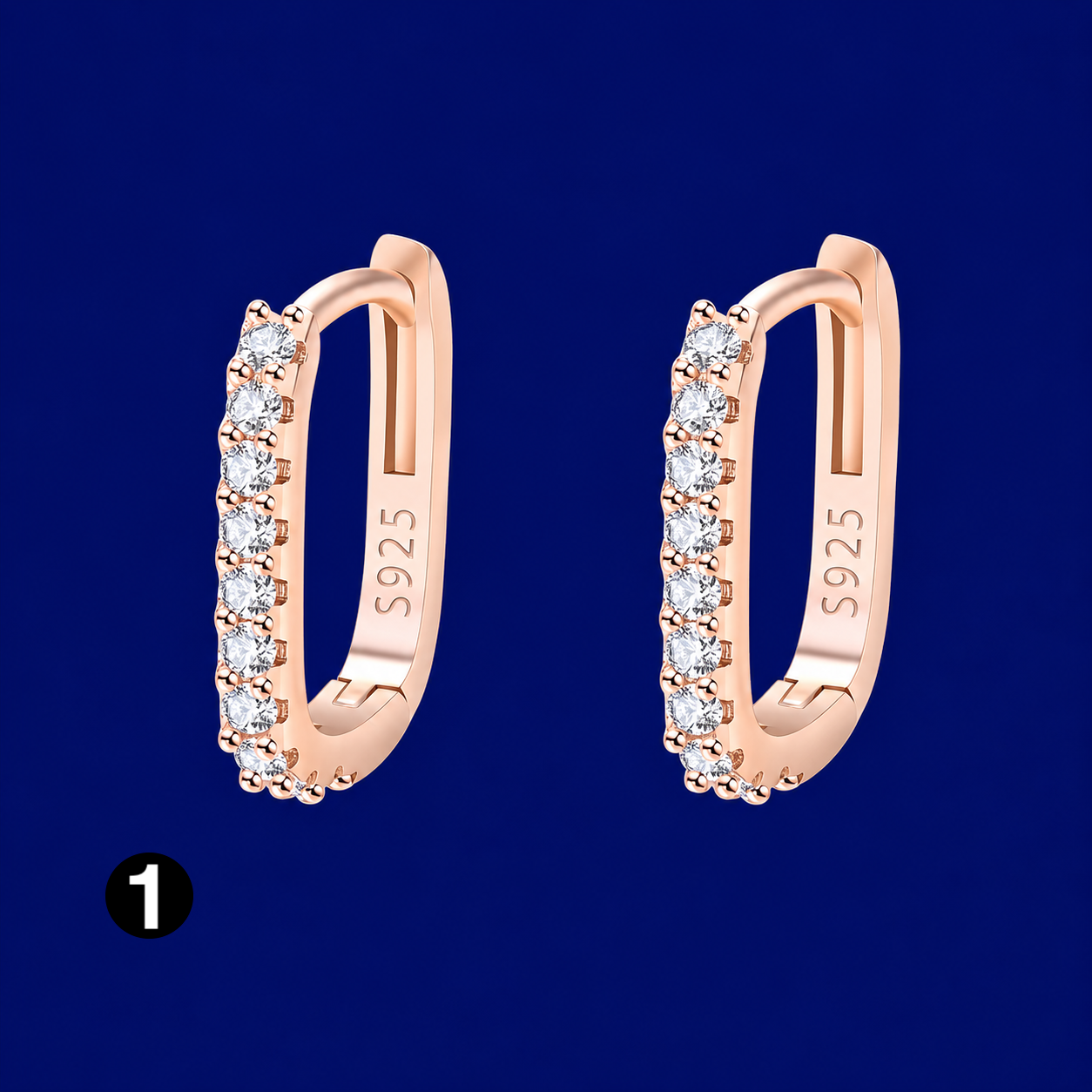 925 Silver Hoop Earrings with sparkling zircon – elegant