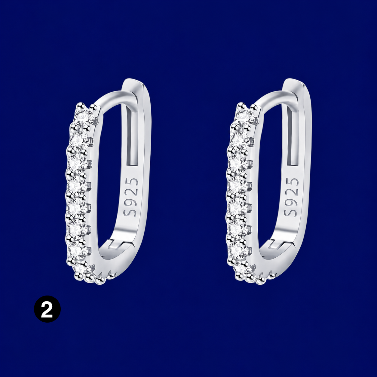 925 Silver Hoop Earrings with sparkling zircon – elegant