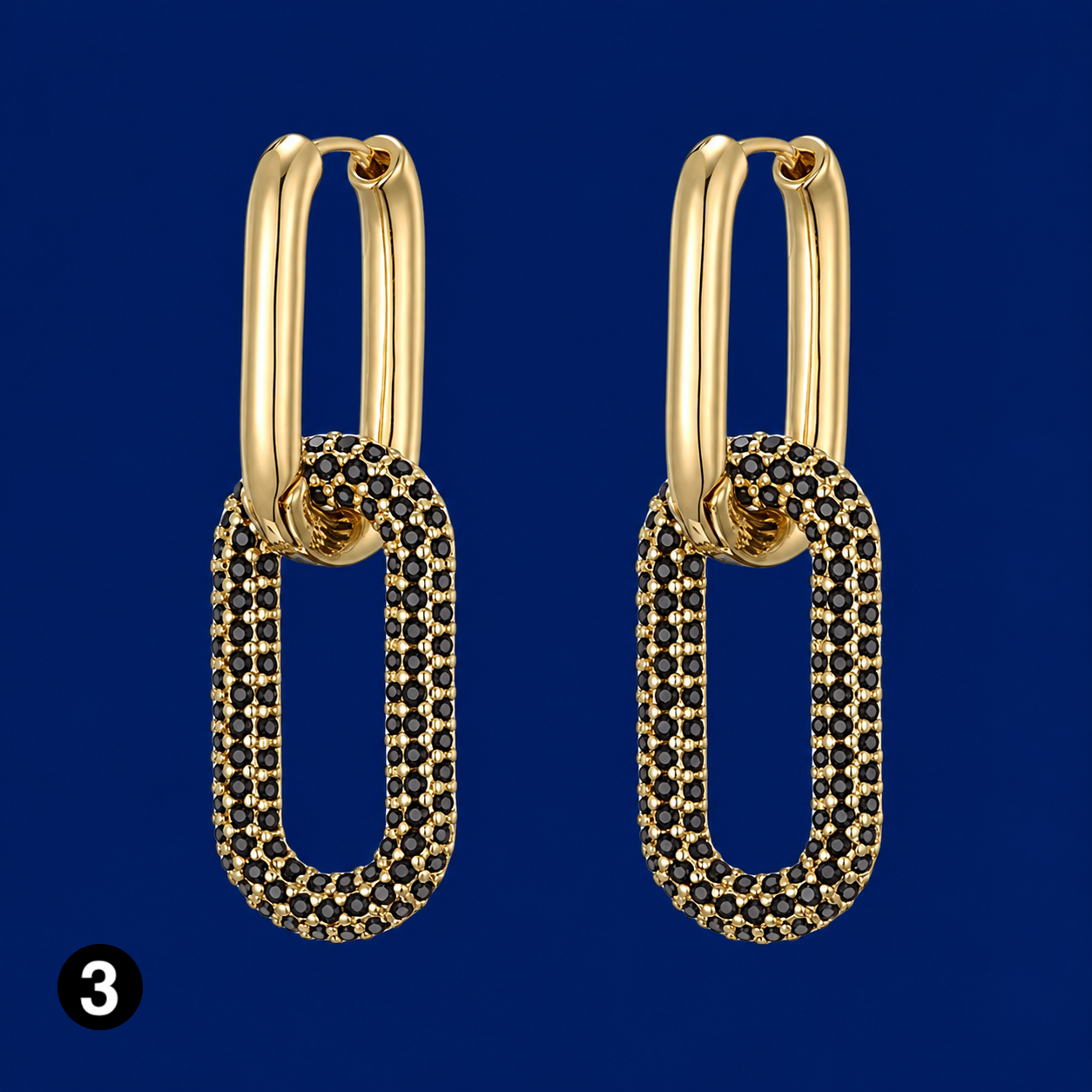 Elegant Gold Oval Zircon Earrings – Timeless Sparkle with a Modern Twist