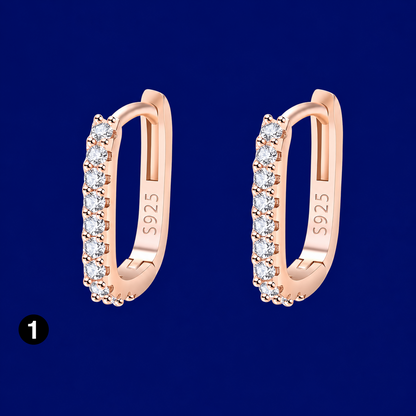 925 Silver Hoop Earrings with sparkling zircon – elegant