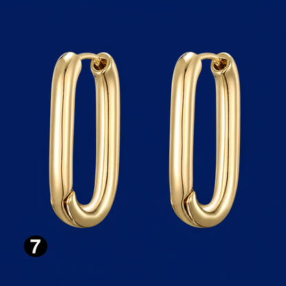 Elegant Gold Oval Zircon Earrings – Timeless Sparkle with a Modern Twist