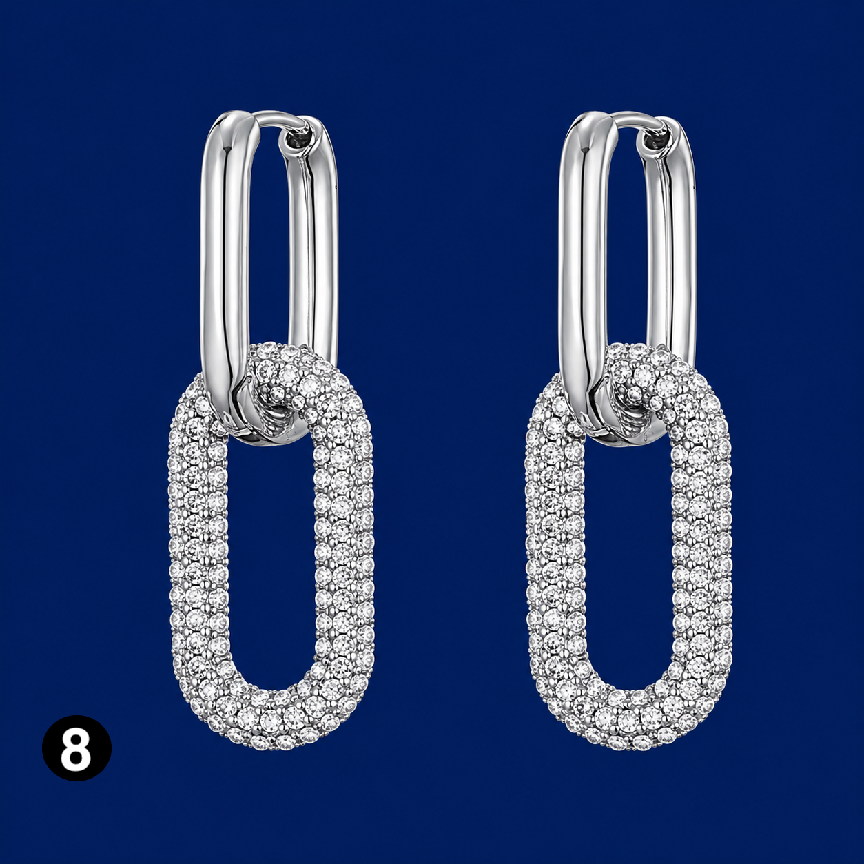 Elegant Gold Oval Zircon Earrings – Timeless Sparkle with a Modern Twist