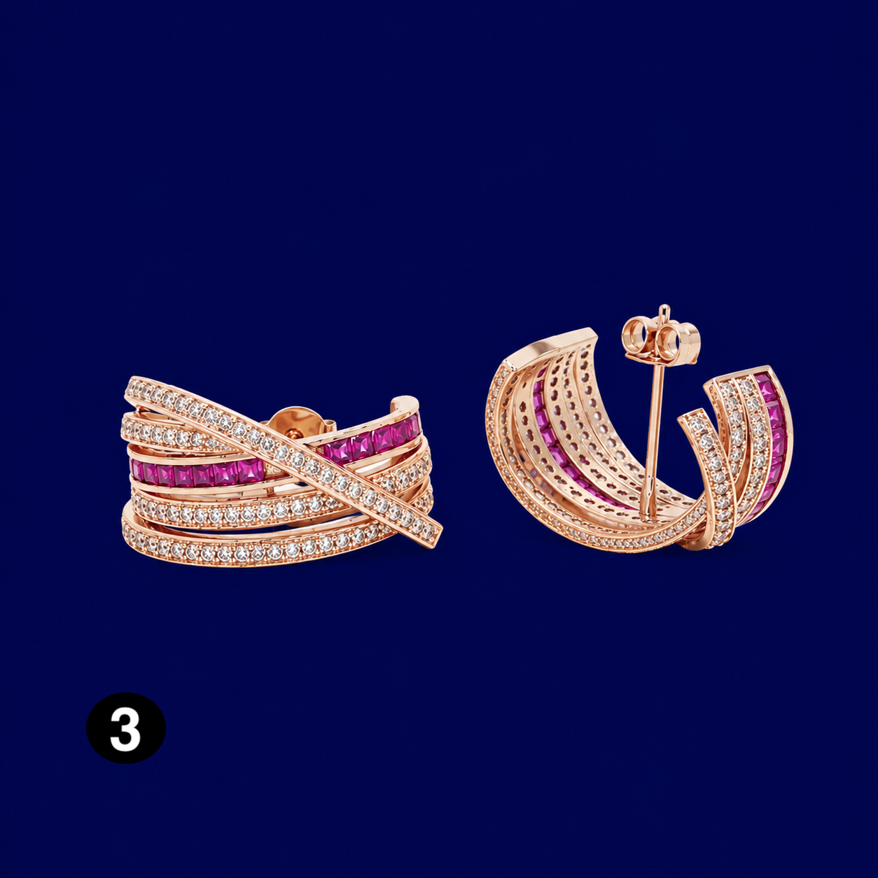 Luxury Ear Cuffs Adorned with Zircon Stones – No Piercing Needed