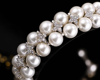 Luxury Pearl Bracelet with Sparkling Crystals – Timeless Elegant Jewelry