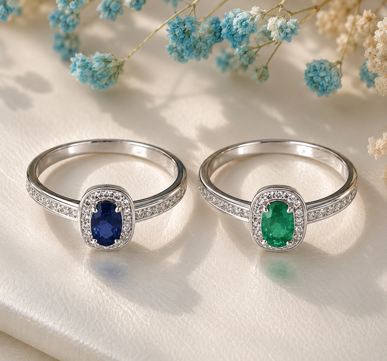 925 Sterling Silver Blue Sapphire Ring – Luxury Engagement Jewelry