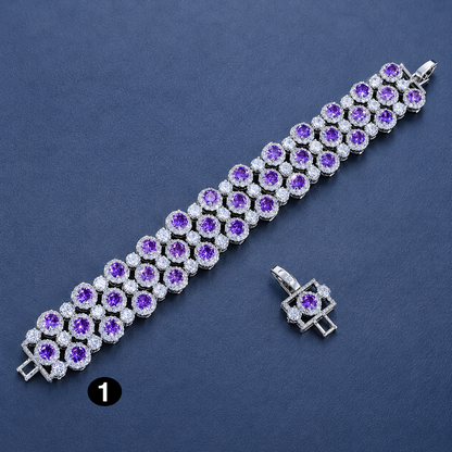 Royal Shine Zirconia Bracelet – Wide Sparkle Cuff for Women, Elegant Jewelry for Parties & Occasions