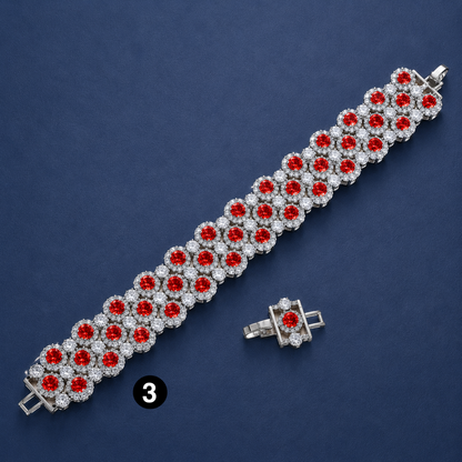 Royal Shine Zirconia Bracelet – Wide Sparkle Cuff for Women, Elegant Jewelry for Parties & Occasions