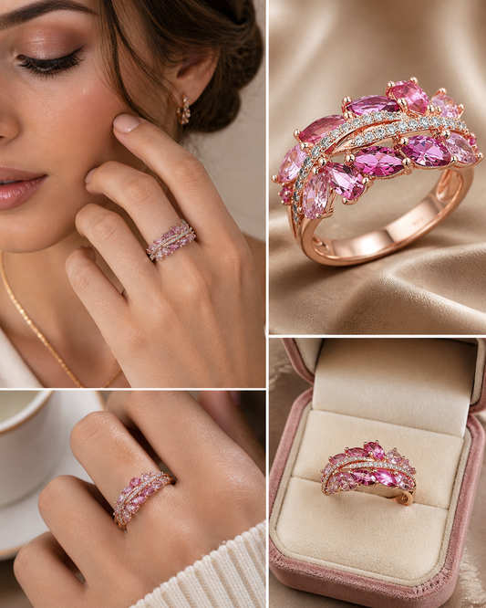Luxury 925 Sterling Silver Ring – Elegant Design with Sparkling Stones, Perfect for Weddings, Parties & Special Occasions.