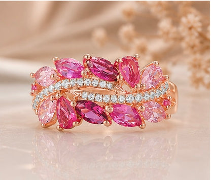 Luxury 925 Sterling Silver Ring – Elegant Design with Sparkling Stones, Perfect for Weddings, Parties & Special Occasions.