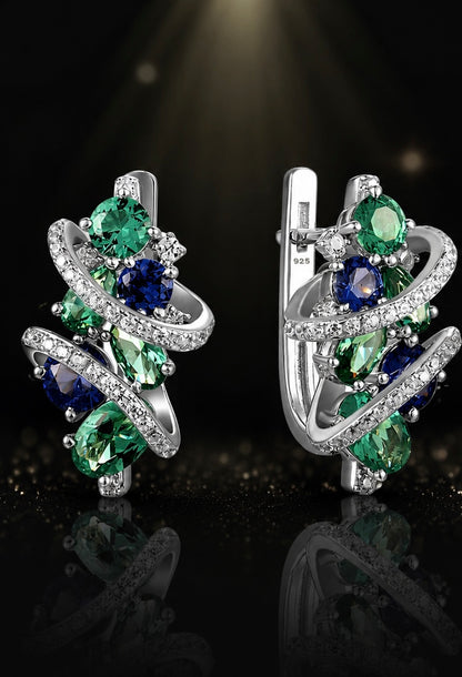 Sterling Silver 925 Zircon Earrings for Women | Wedding & Party Jewelry