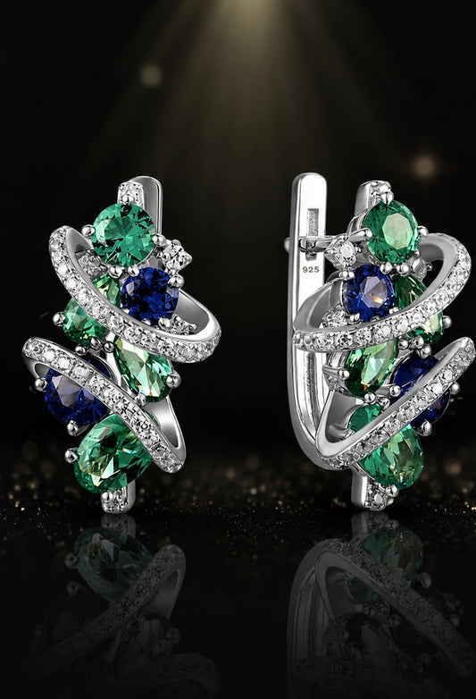 Sterling Silver 925 Zircon Earrings for Women | Wedding & Party Jewelry