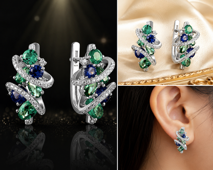 Sterling Silver 925 Zircon Earrings for Women | Wedding & Party Jewelry