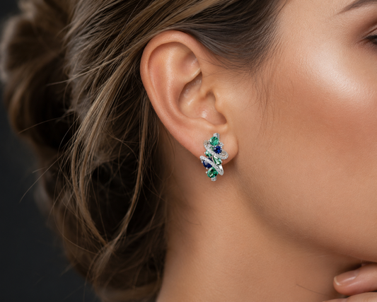 Sterling Silver 925 Zircon Earrings for Women | Wedding & Party Jewelry