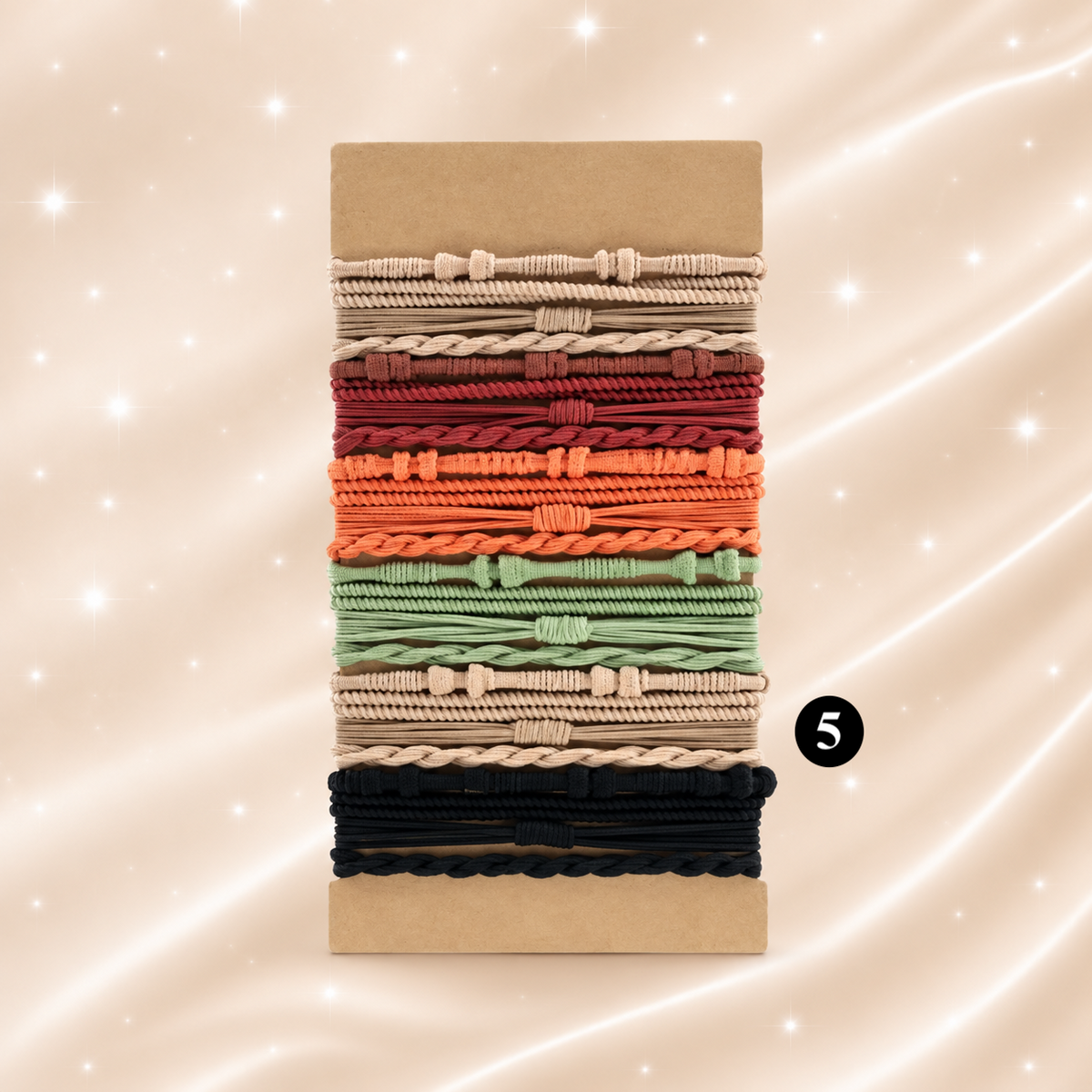 Boho Elastic Hair Ties & Bracelets – 20 Pcs