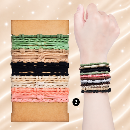 Boho Elastic Hair Ties & Bracelets – 20 Pcs