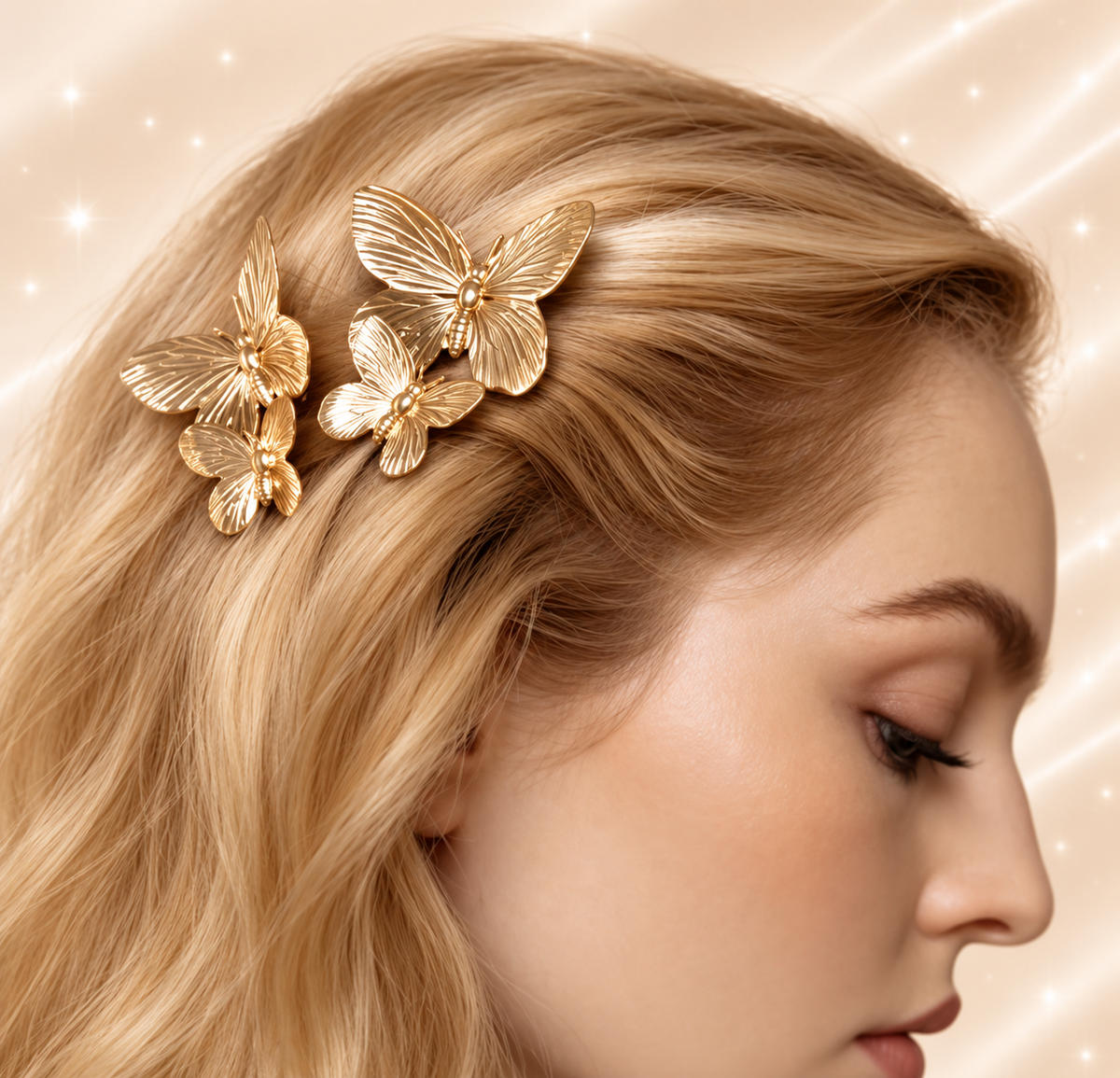 Vintage Butterfly Metal Hairpin – Elegant Women Hair Accessory