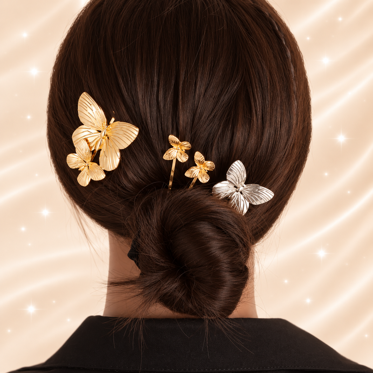 Vintage Butterfly Metal Hairpin – Elegant Women Hair Accessory