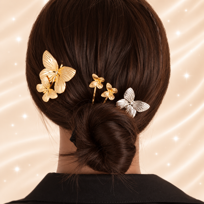 Vintage Butterfly Metal Hairpin – Elegant Women Hair Accessory
