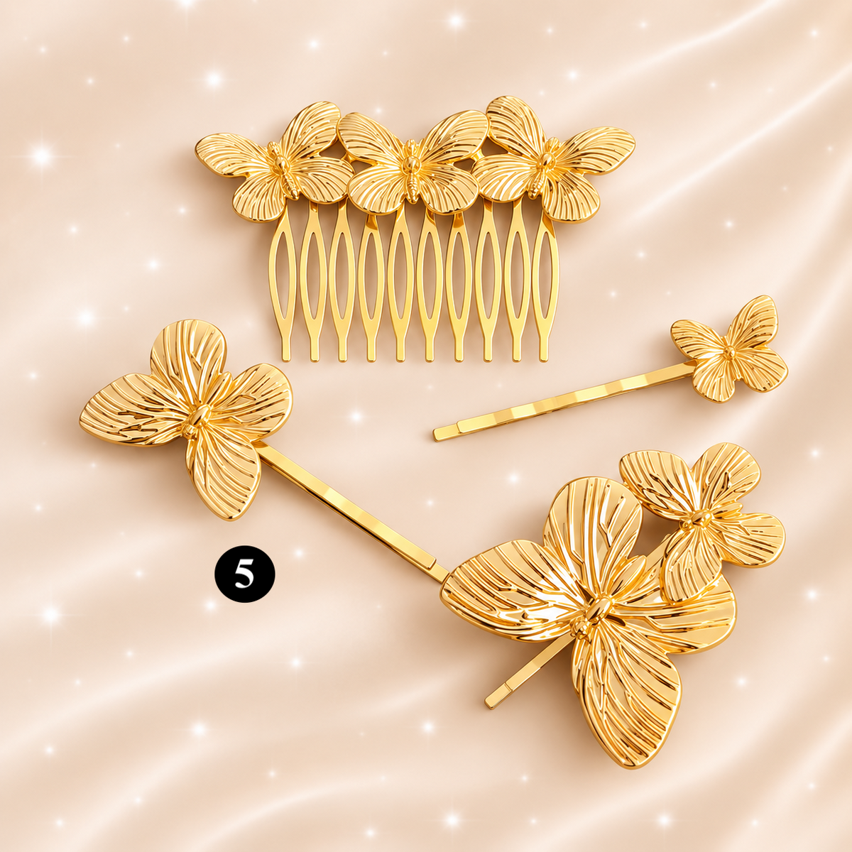 Vintage Butterfly Metal Hairpin – Elegant Women Hair Accessory